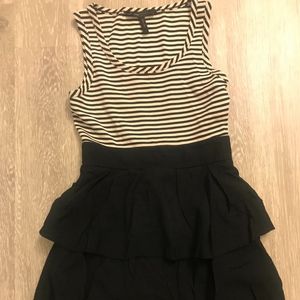 BCBG Black and White Striped Dress